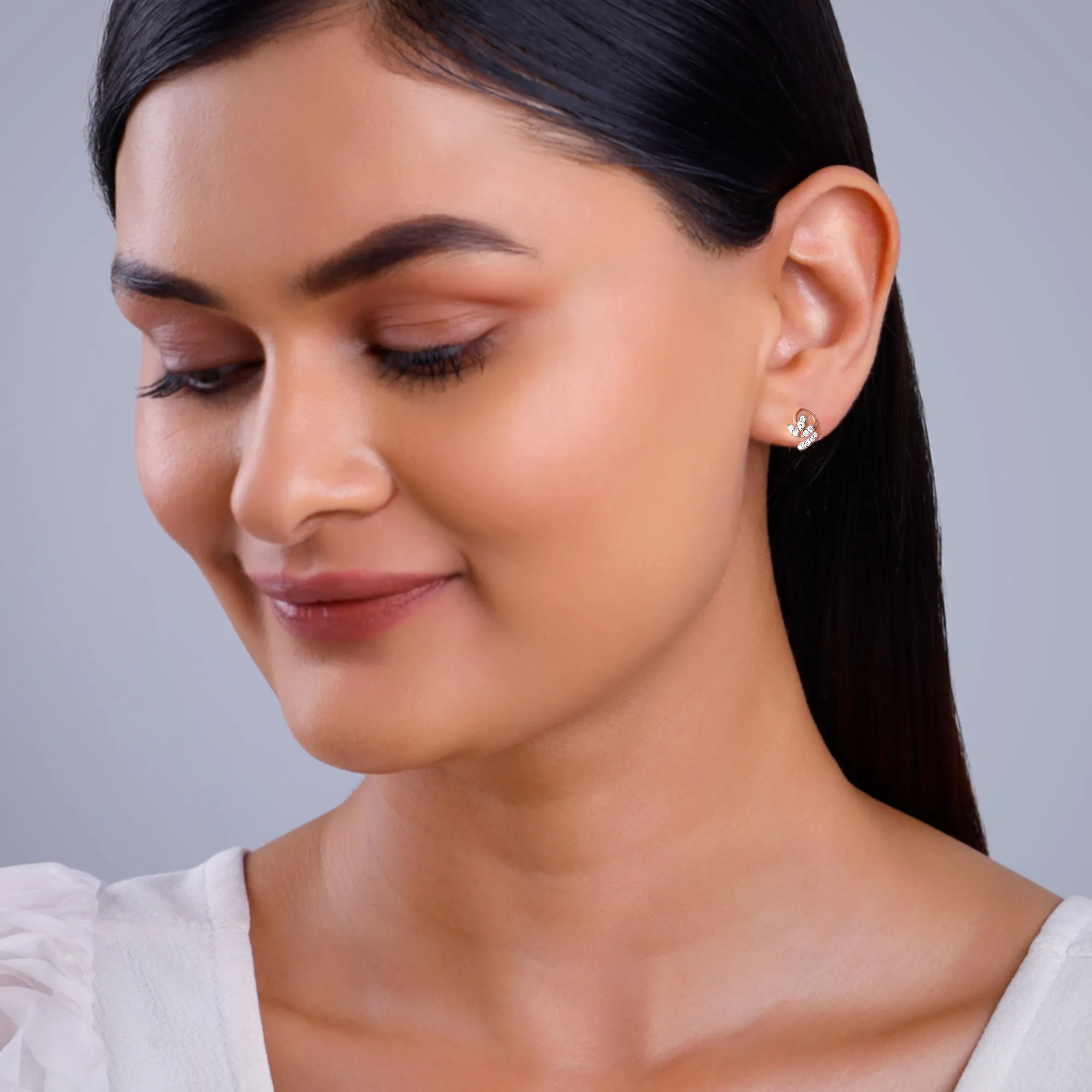 Rose Gold Petalia Diamond Earrings