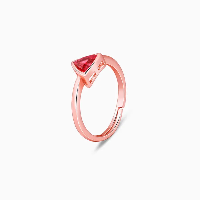 Rose Gold Pink Ternion Ring