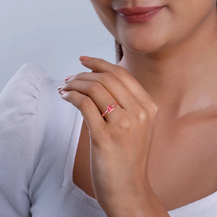 Rose Gold Pink Ternion Ring