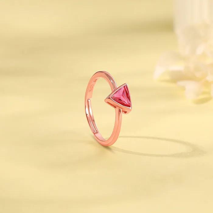 Rose Gold Pink Ternion Ring