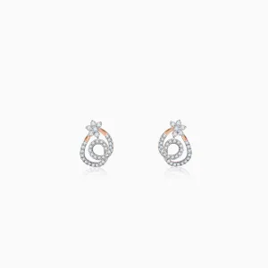 Rose Gold Twist of Grace Diamond Earrings