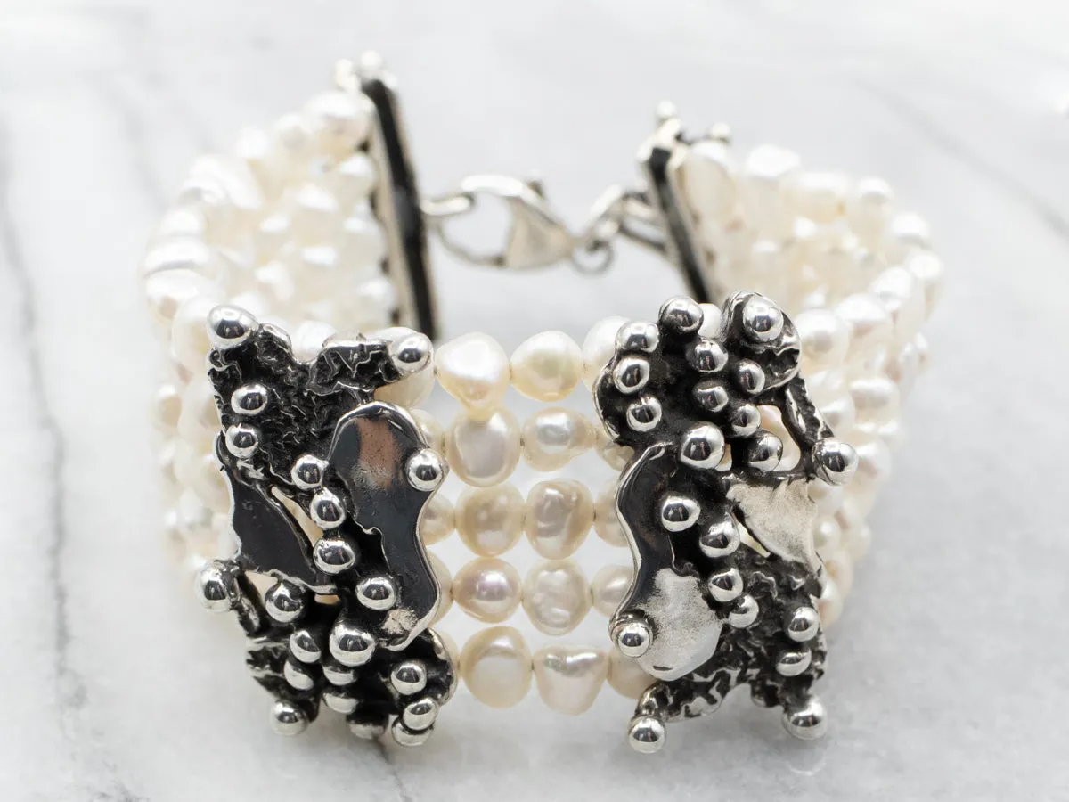 Sculptural Freshwater Pearl Bracelet