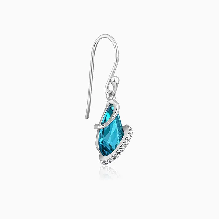 Silver Blue Night Earrings