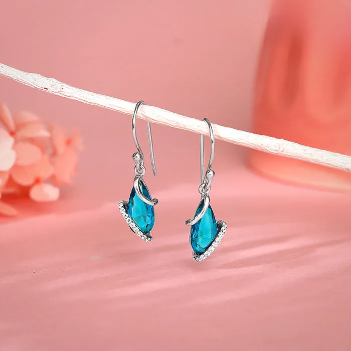 Silver Blue Night Earrings