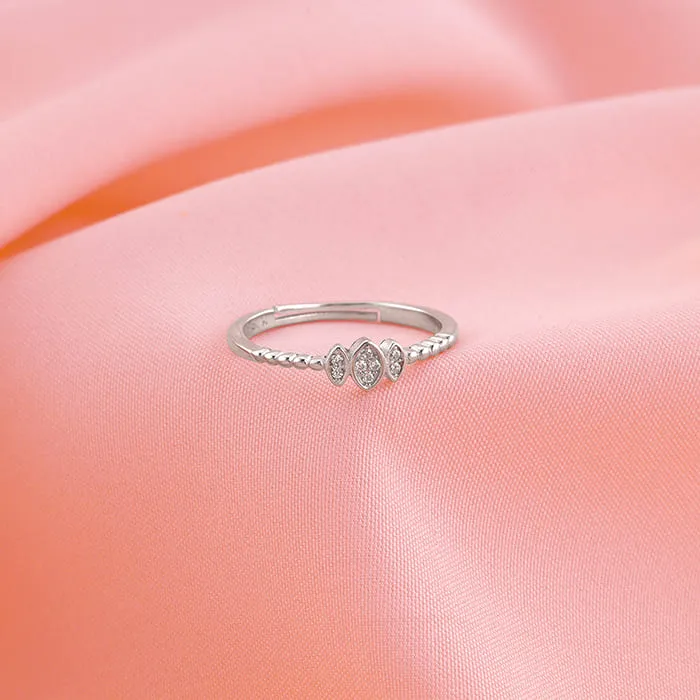 Silver Elliptical Trio Ring