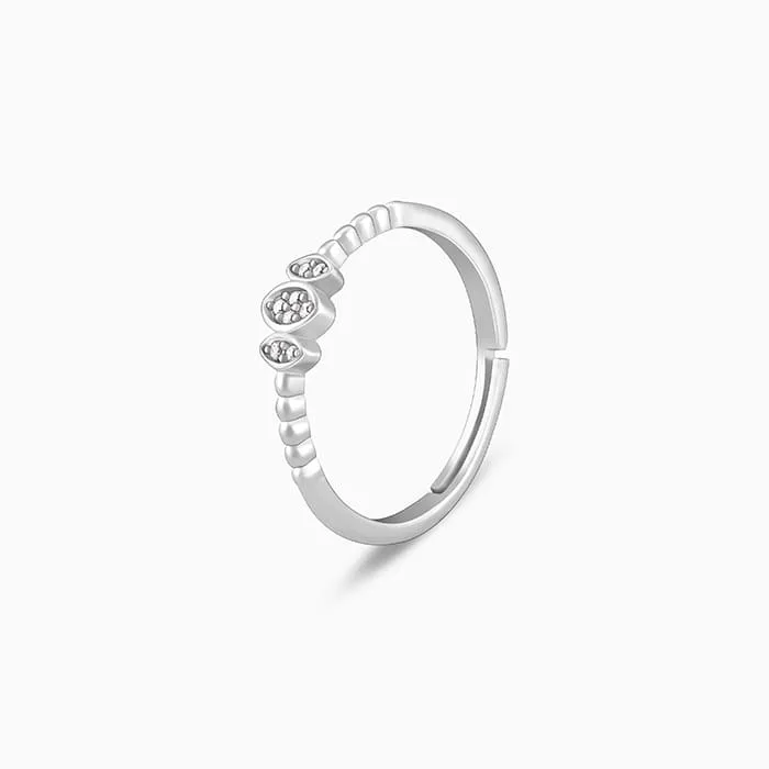 Silver Elliptical Trio Ring