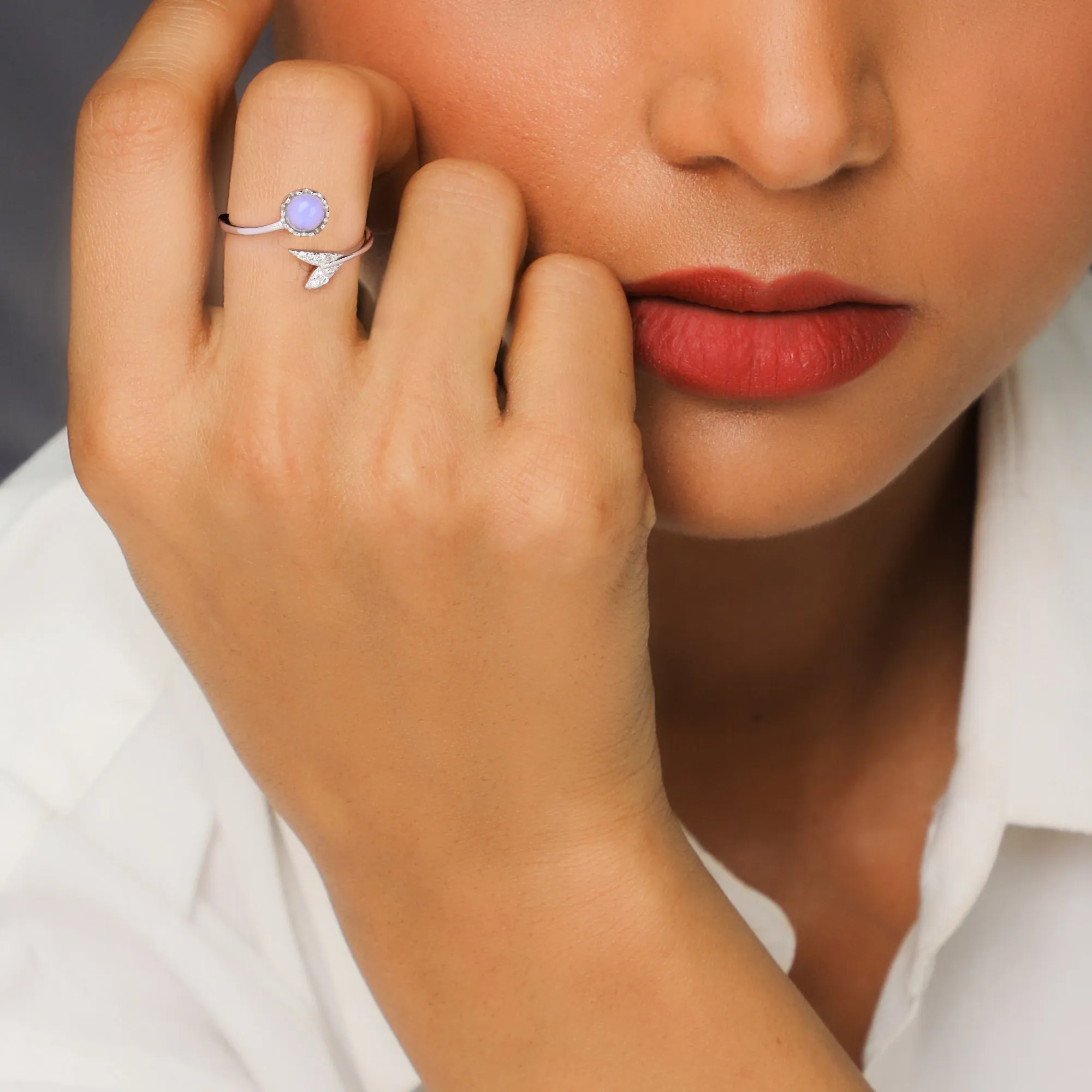 Silver Moonstone Visionary Ring