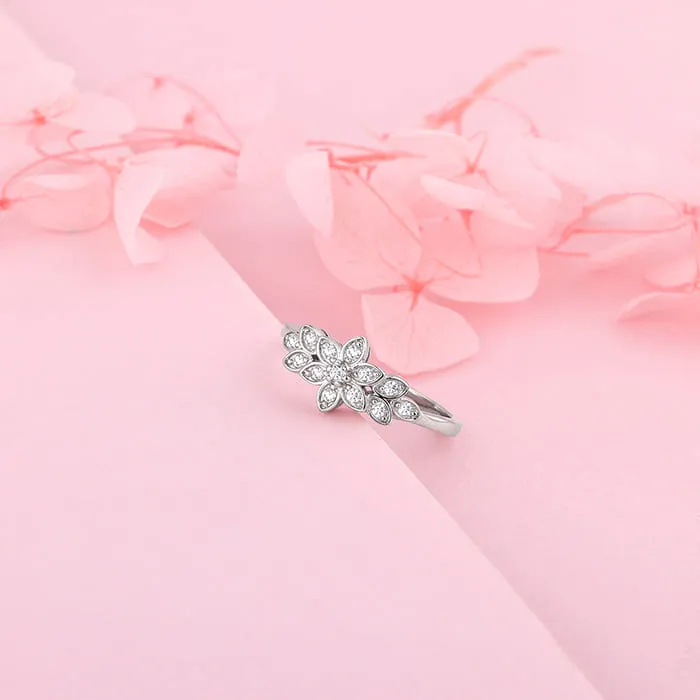Silver Orchid Ring