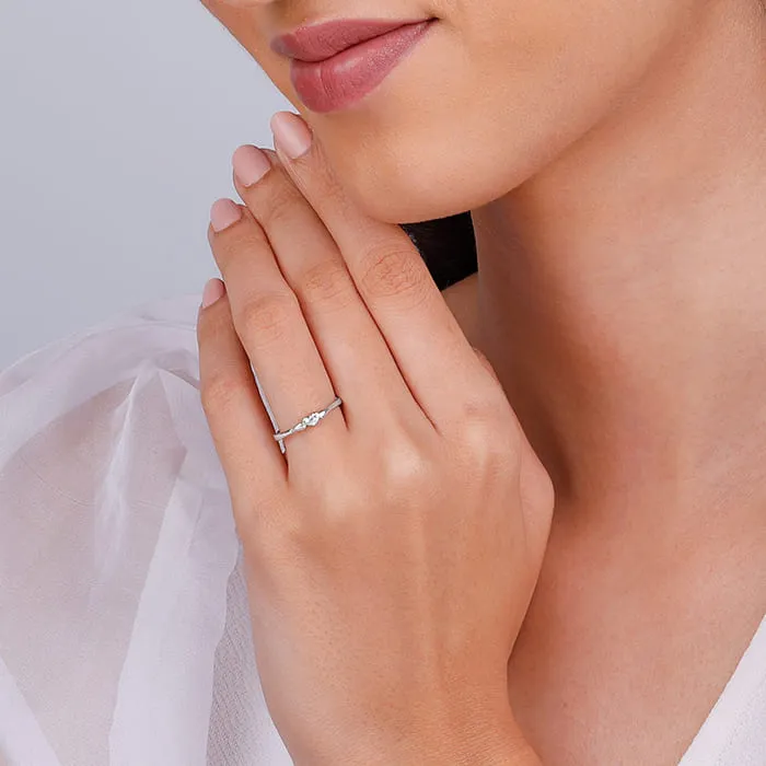 Silver Winged Heart Ring