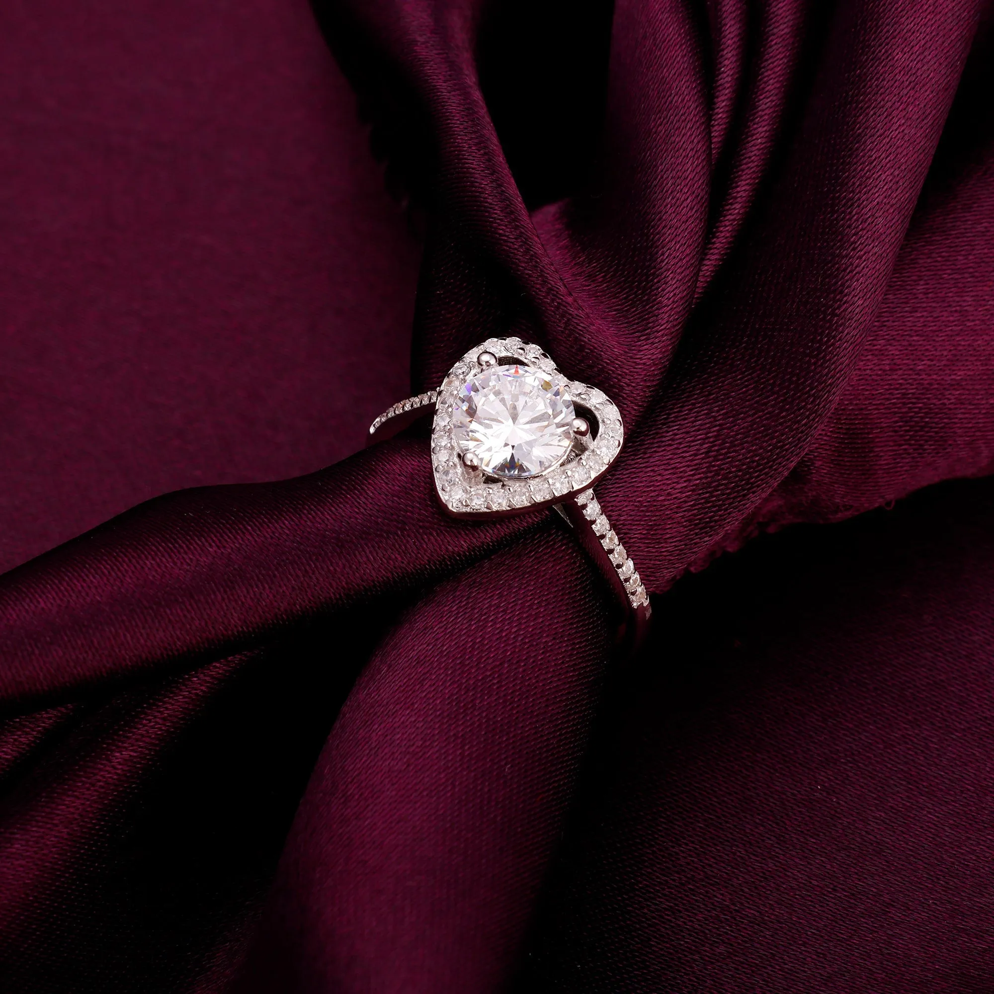 Silver Zircon Heart's Desire Ring