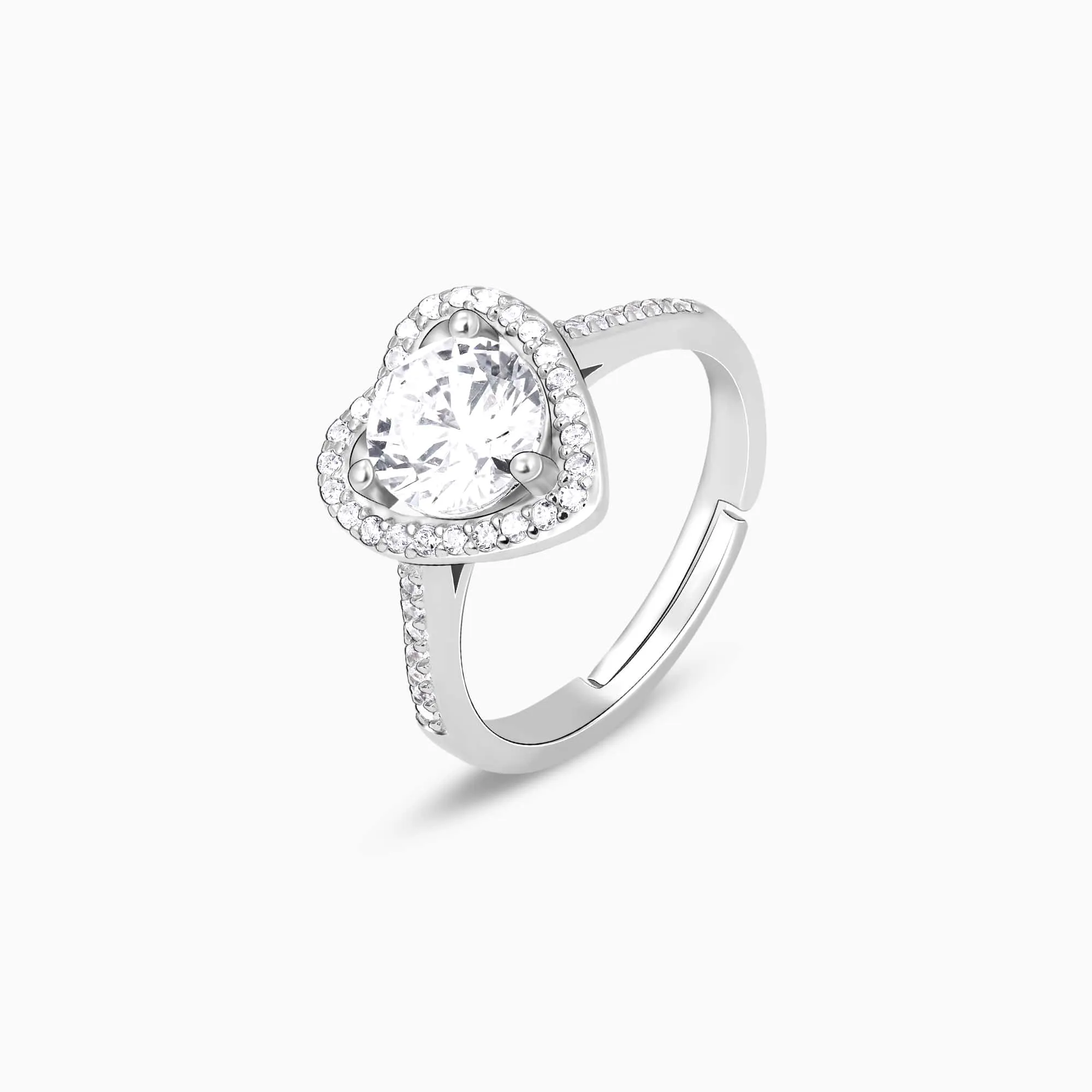 Silver Zircon Heart's Desire Ring