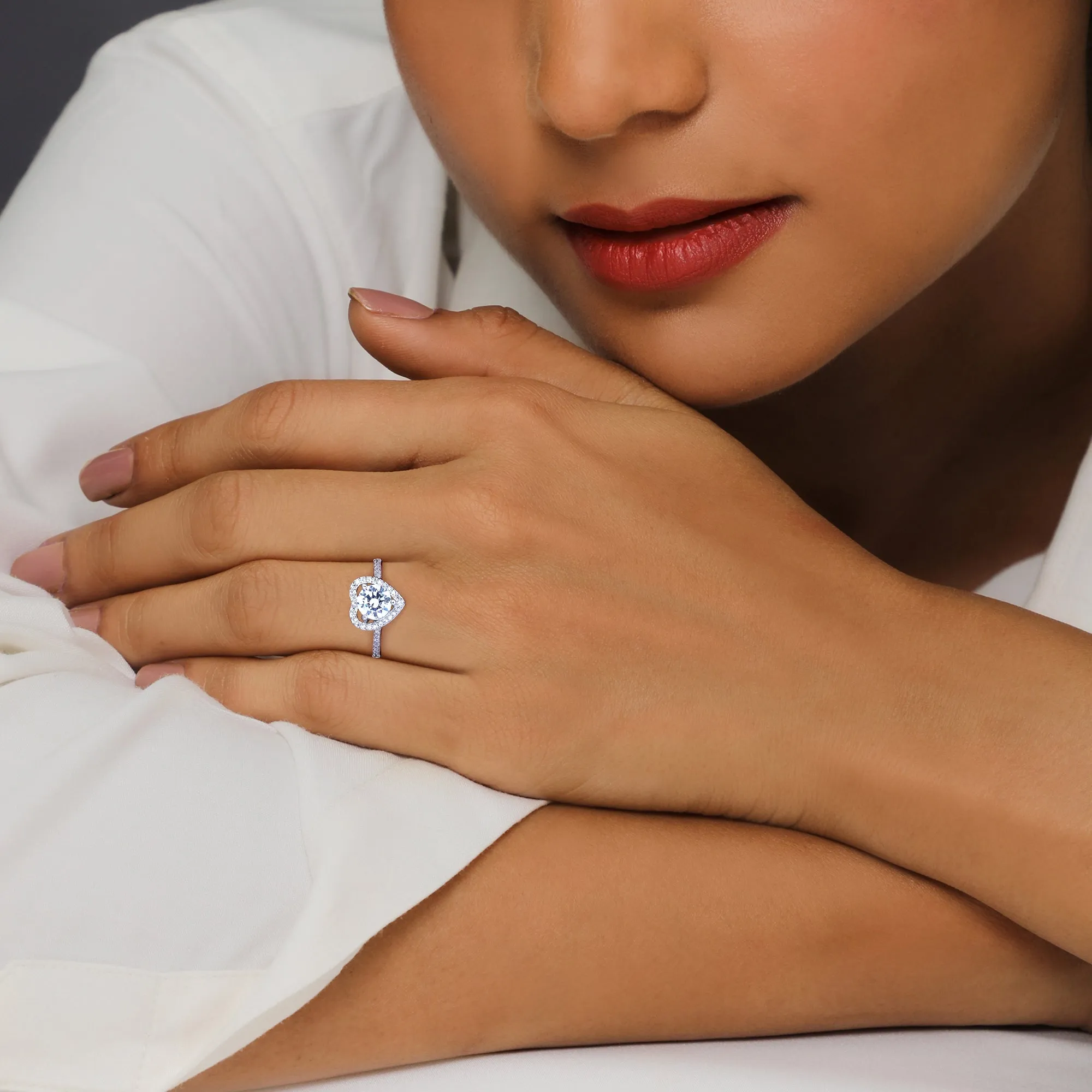 Silver Zircon Heart's Desire Ring