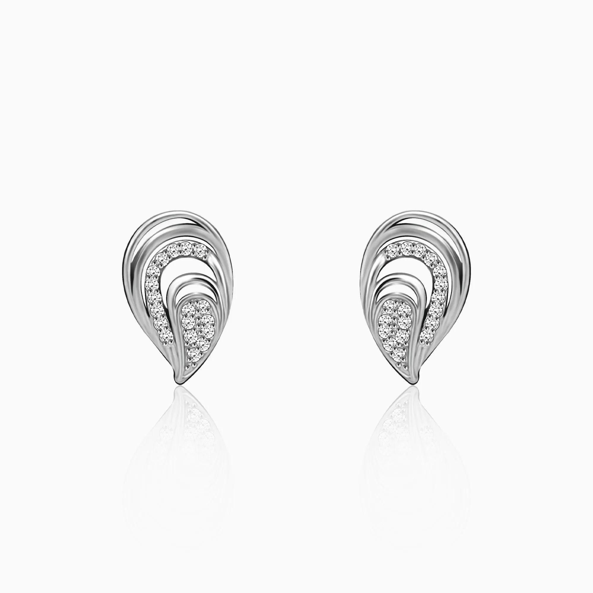Silver Zircon Sparkling Drop Earrings