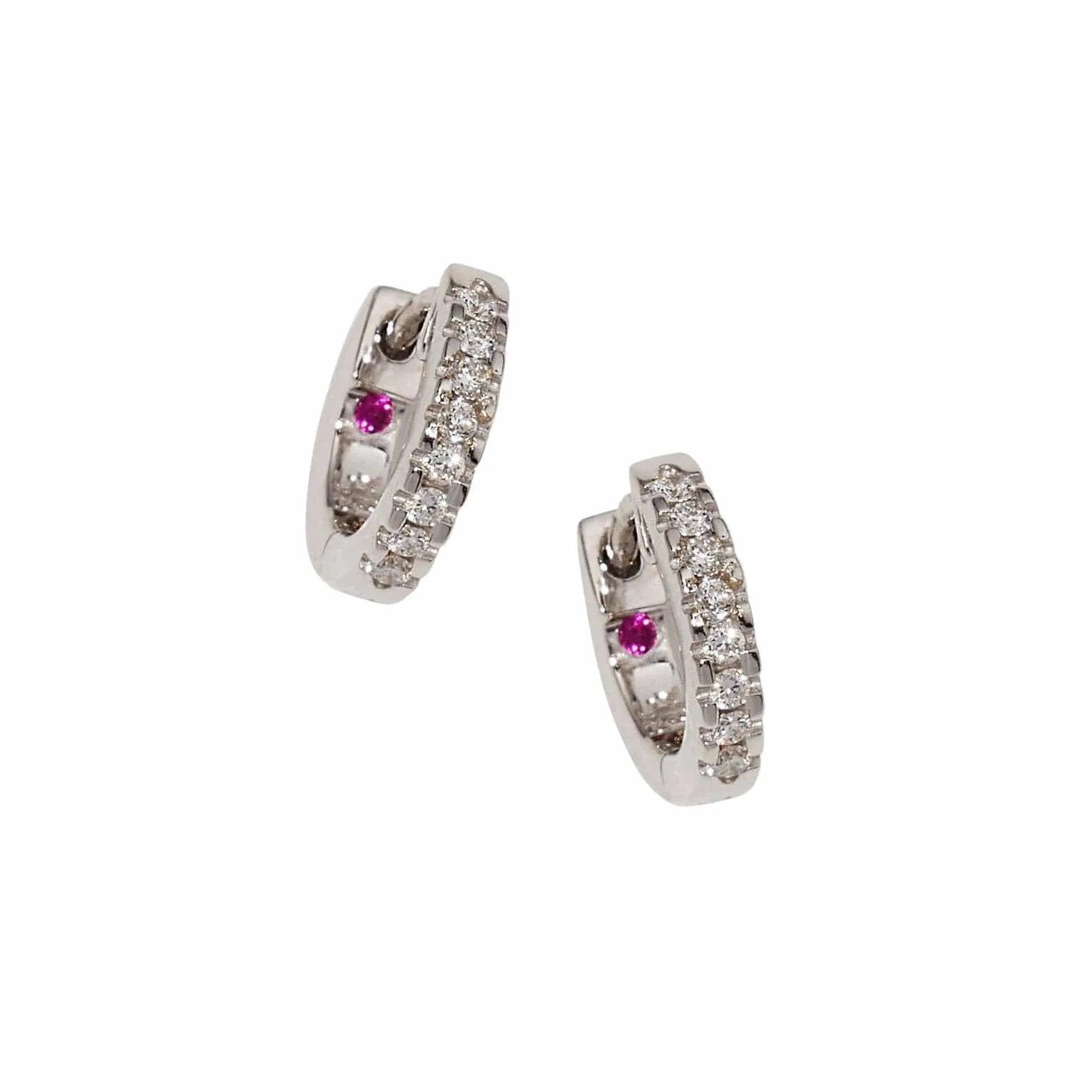 Single Line Diamond Extra Small Huggie Earrings