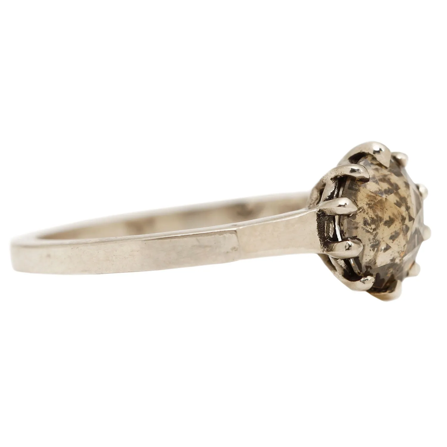 Smoke Diamond Solitaire Ring
