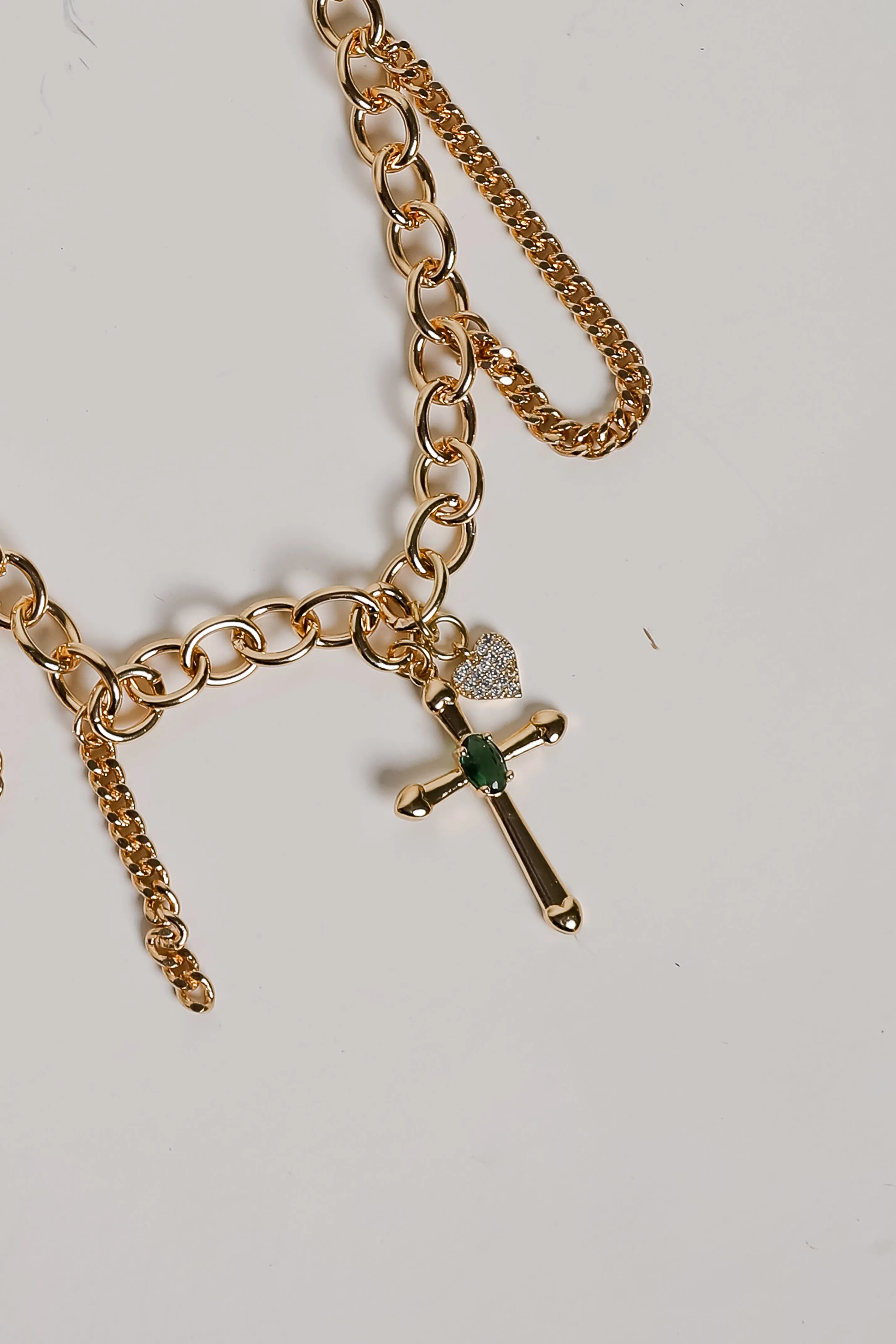 Sophie Gold Cross Charm Necklace