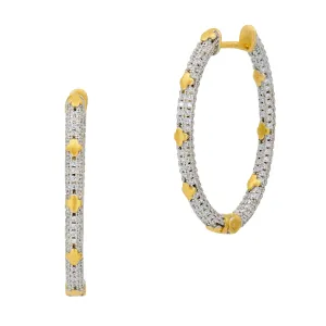 Sparkling Clover Hoop Earrings