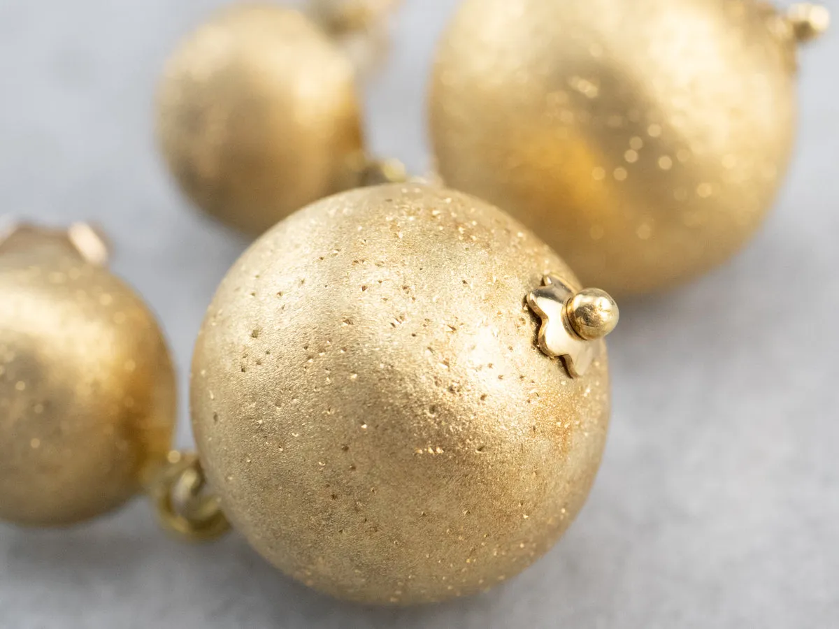 Sparkling Gold Bauble Drop Earrings