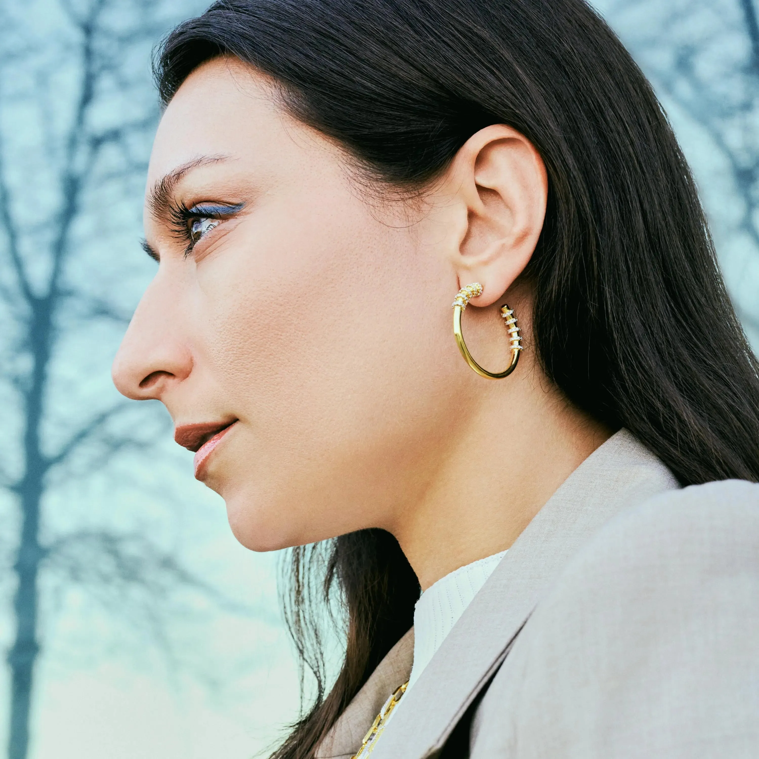 Sparkling Reflections Hoop Earrings