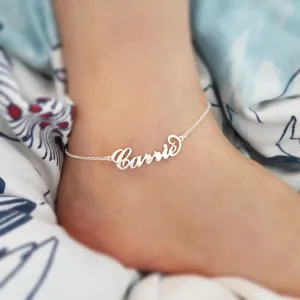 Stainless Steel Custom Name Anklet Persoanlized Nameplate Leg Chain Ankle bracelet Cheville Silver Color Synoke Boho Jewelry
