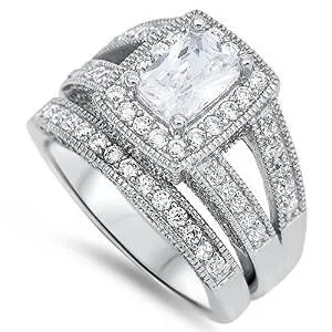 Sterling Silver Bridal Set - 08AB44