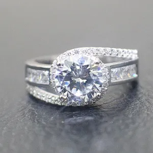 Sterling Silver Engagement Ring - 01AS04