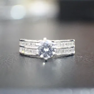 Sterling Silver Engagement Ring - 10AB01