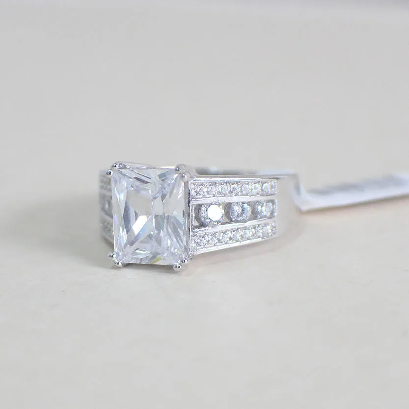 Sterling Silver Engagement Ring - 10AB27
