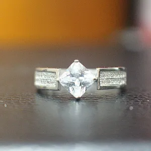 Sterling Silver Engagement Ring - 10AB33
