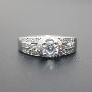Sterling Silver Engagement Ring - 10AB54