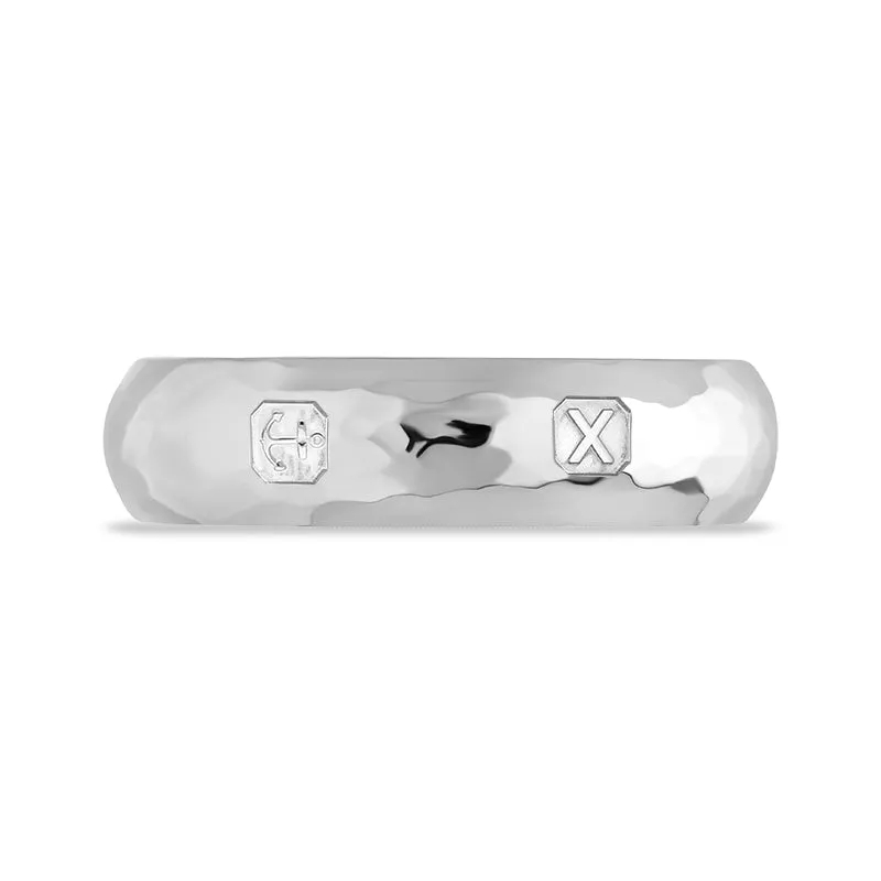 Sterling Silver Hallmark 6mm Hammered Ring