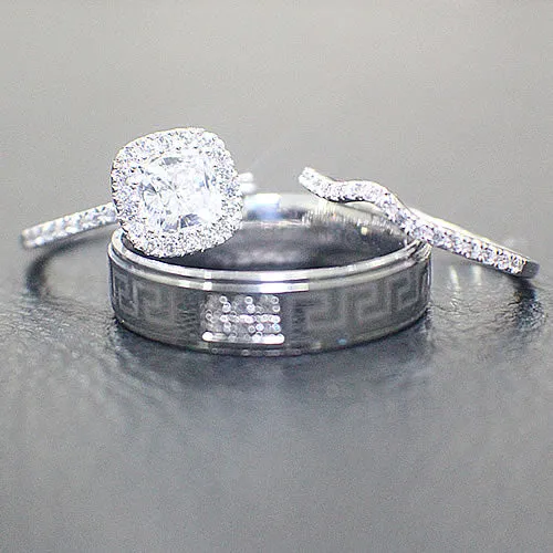 Sterling SIlver Wedding Set - 01AS10