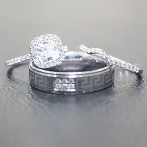 Sterling SIlver Wedding Set - 01AS10