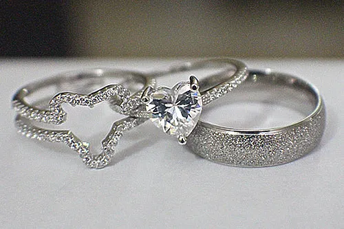 Sterling Silver Wedding Set - 08AB98