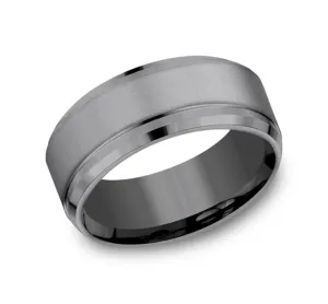 Tantalum ??The Duke?? Sandblast 9mm Beveled Wedding Band