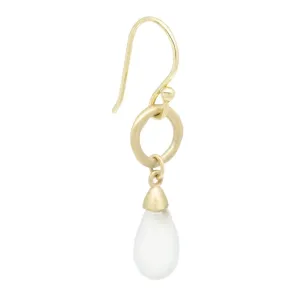 Teardrop Moonstone Open Circle Earrings