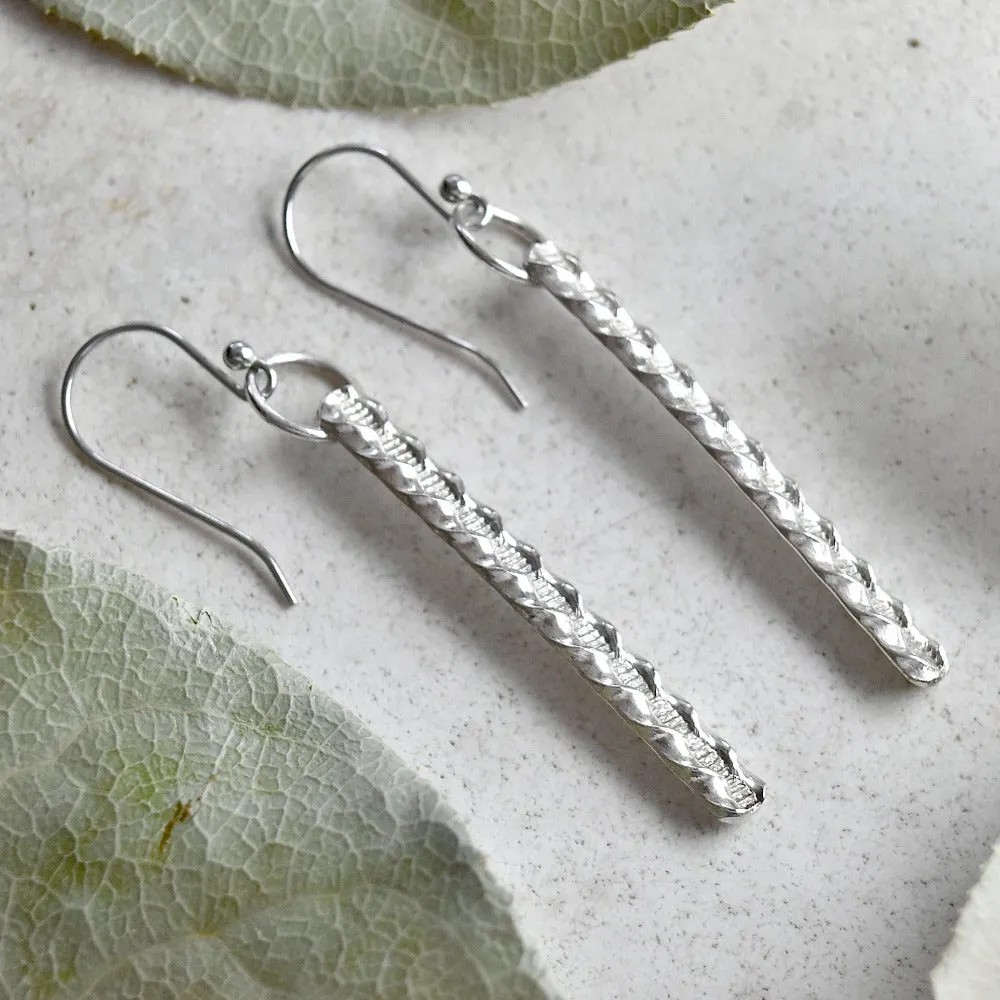 Textured Bar Drop Earrings