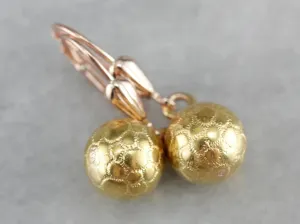 Textured Gold Drop Earrings