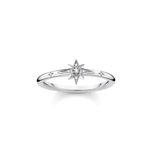 Thomas Sabo Charm Club Sterling Silver Star White Stone Ring D