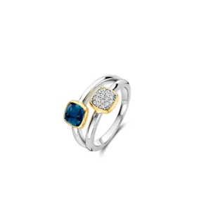 Ti Sento Gold-Plated Silver Cushion Ring