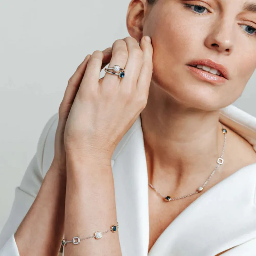 Ti Sento Gold-Plated Silver Cushion Ring