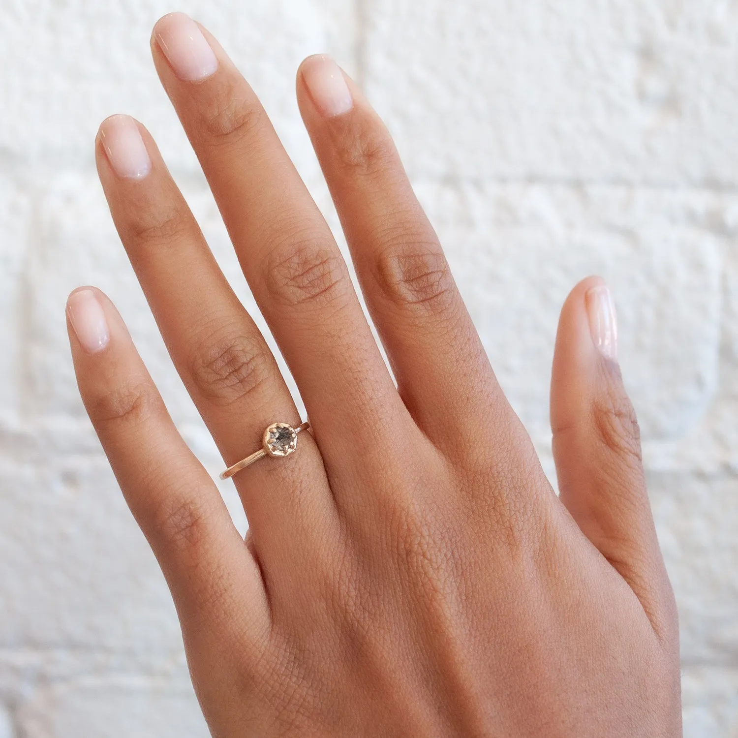 Tiny Tourmalinated Quartz Ring