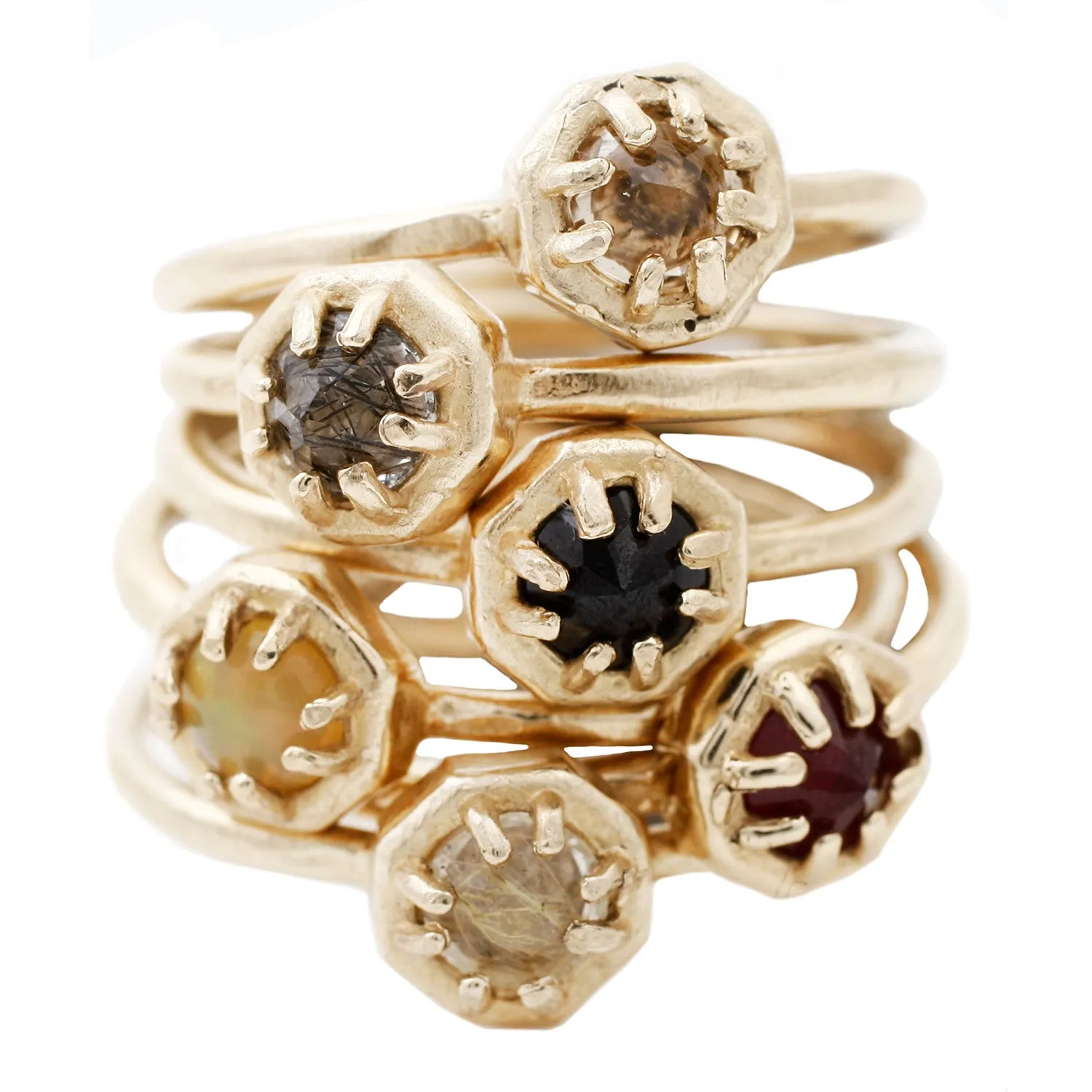 Tiny Tourmalinated Quartz Ring