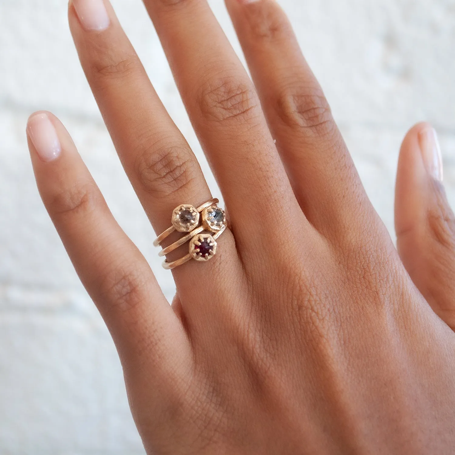 Tiny Tourmalinated Quartz Ring