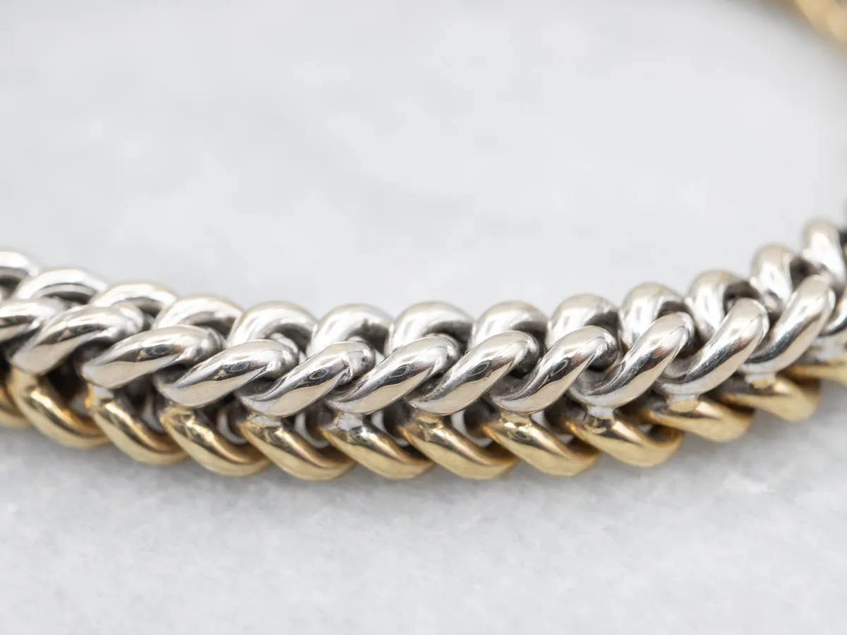 Two Toned Gold Chunky Foxtail Link Bracelet