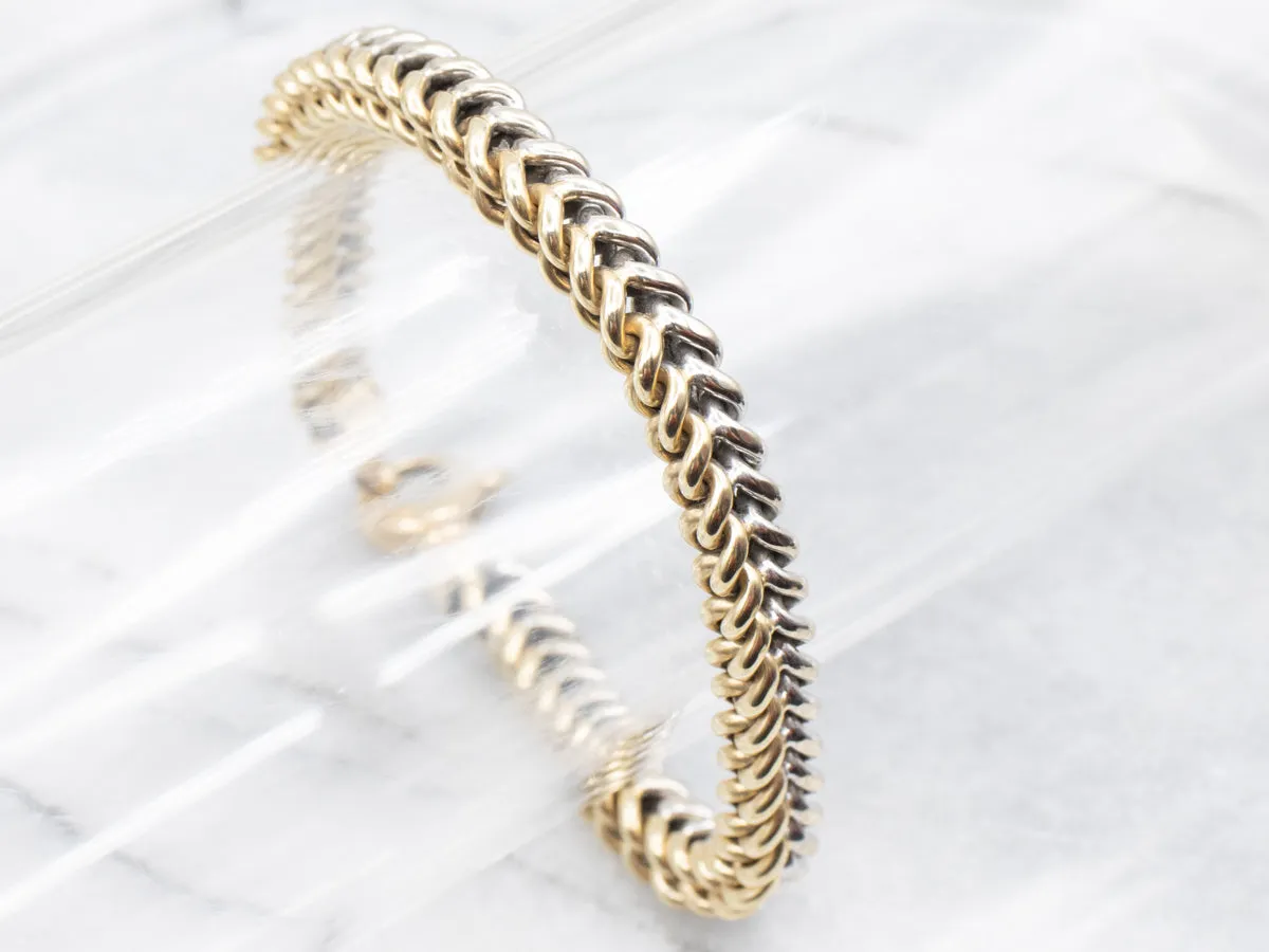 Two Toned Gold Chunky Foxtail Link Bracelet