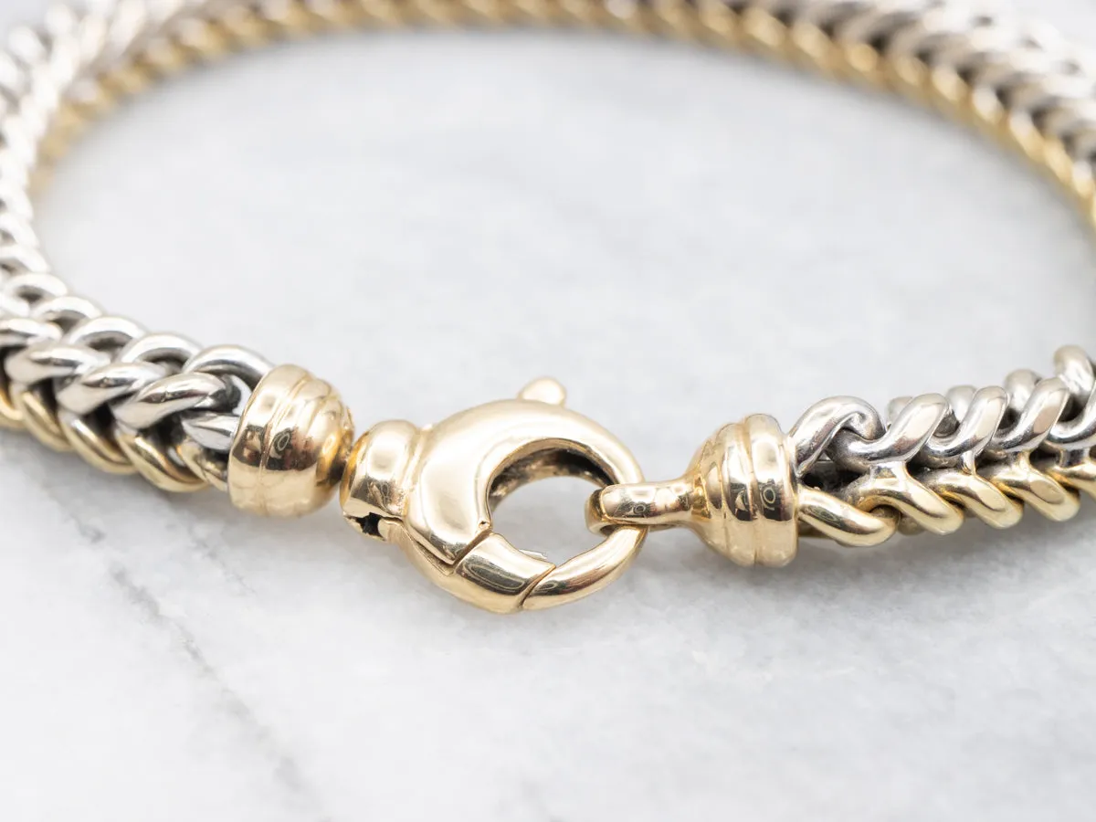 Two Toned Gold Chunky Foxtail Link Bracelet