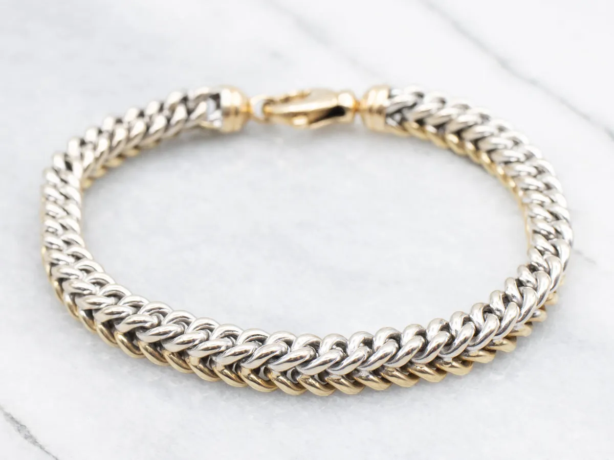 Two Toned Gold Chunky Foxtail Link Bracelet