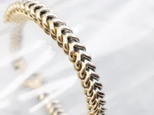 Two Toned Gold Chunky Foxtail Link Bracelet