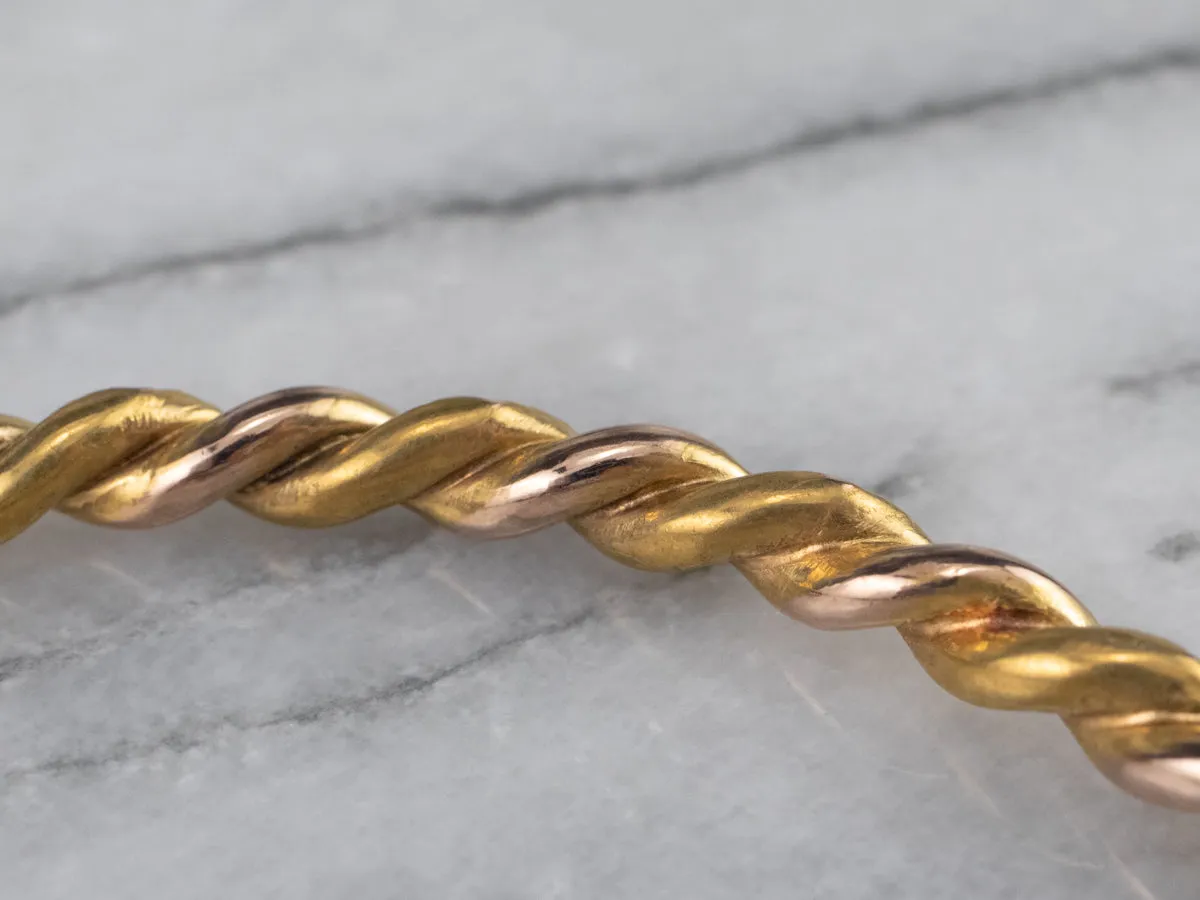Victorian Twisted Gold Bangle Bracelet